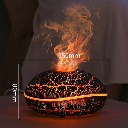 Flame Aroma Diffuser 200ml White | Essential Oil Humidifier with Remote & 7-Color LED Light WHITE