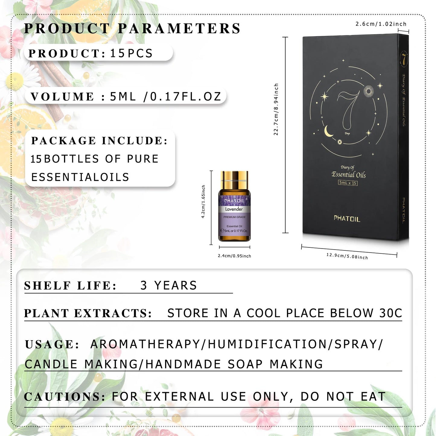 Aromatherapy Essential Oil Gift Box 12 Bottles | Phatoil