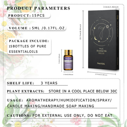 Essential Oil Fragrance Gift Box 15 Bottles | Phatoil