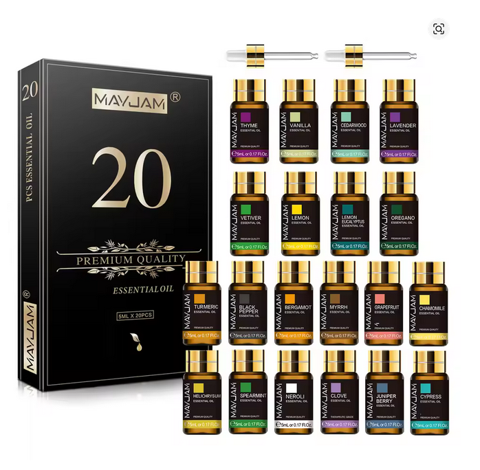 Essential Oils Gift Box 20 Bottles | Aromatherapy Collection | Mayjam